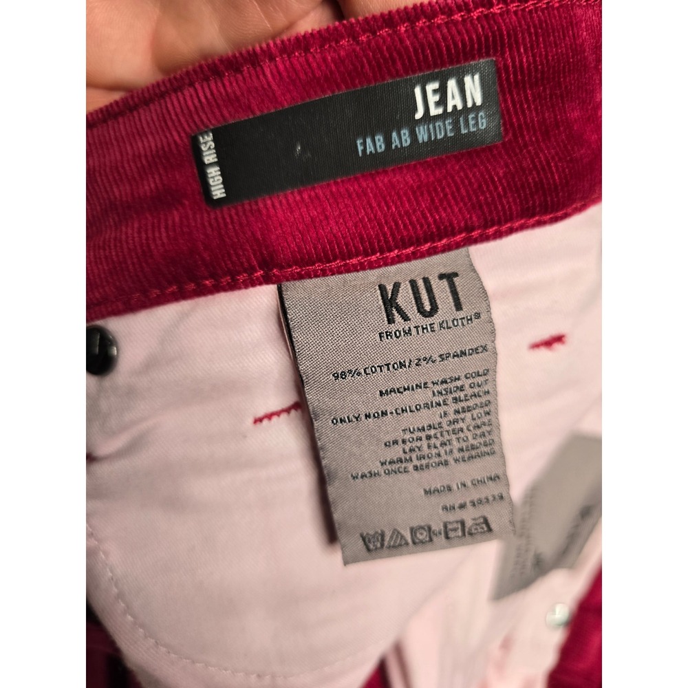 KUT From the Kloth Jean Fab Ab Wide Leg Ruby Corduroy Pants 8 - Picture 7 of 11